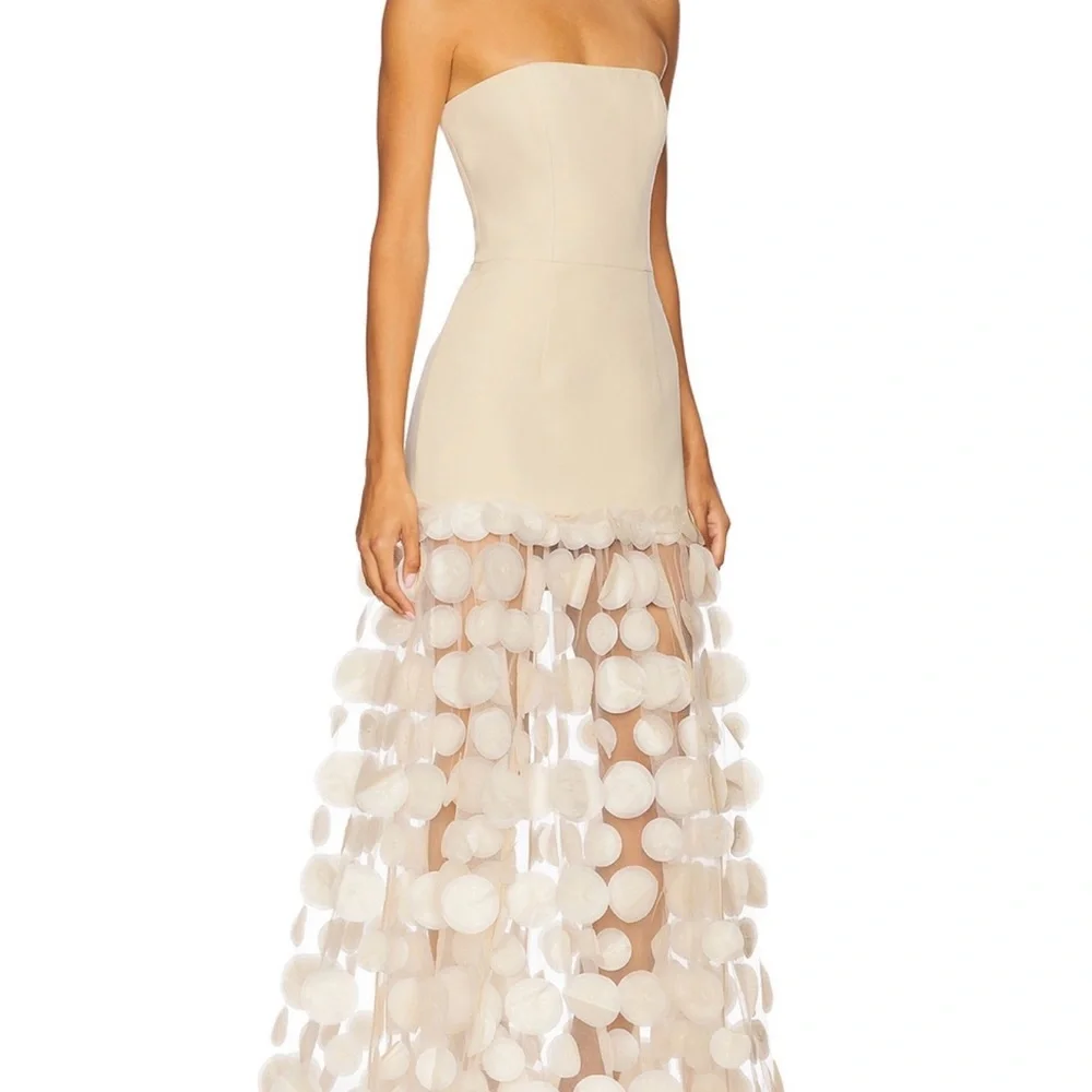 Bronx and Banco Cream Strapless Maxi Dress - Picture 2 of 4